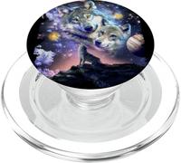 Cosmic Space Wolf, Loups Family Howling, Celestial Bond PopSockets PopGrip pour MagSafe