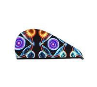 Cosmic Stars Coral Velvet Dry Hair Cap pour femme Bonnets à cheveux avec boutons pour sécher les cheveux bouclés longs et épais Anti-frisottis