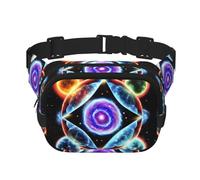 Cosmic Stars Sac banane carré double couche avec sangle réglable pour activités de plein air, noir, taille unique, Noir , Taille unique