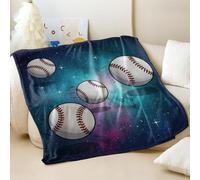 Cosmic Style Couverture en flanelle imprimée super douce Motif baseball dessin animé 02,75 x 100 cm