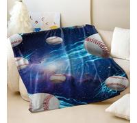 Cosmic Style Couverture en flanelle imprimée super douce Motif baseball dessin animé 05,75 x 100 cm
