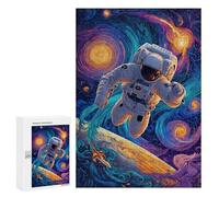 Cosmic Surfing Astronaut Puzzle 300 Pièces Educa Jouet en Bois Cadeau Unique Décoration Intérieure Jeu Éducatif Challenge Toy Adultes Et Enfants À Partir De 14 Ans 300 PCS