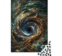 Cosmic Tree and Black Hole Plaque en Métal Rustique 38x26cm/1000pcs pour L’Atelier, Adaptée À L’Atelier, Le Garage Et L’Espace Bricolage