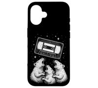 Cosmic VHS Tape with Howling Retro Rats Fantasy Coque pour iPhone 16