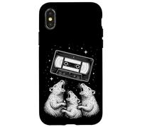 Cosmic VHS Tape with Howling Retro Rats Fantasy Coque pour iPhone X/XS