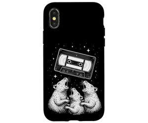 Cosmic VHS Tape with Howling Retro Rats Fantasy Coque pour iPhone X/XS
