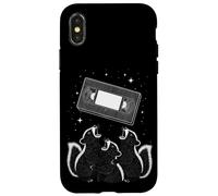 Cosmic VHS Tape with Three Howling Raccoons Coque pour iPhone X/XS