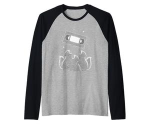 Cosmic VHS Tape with Three Howling Raccoons Manche Raglan