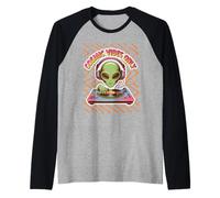 Cosmic Vibes Only DJ Alien Retro Technics Plateau tournant Manche Raglan