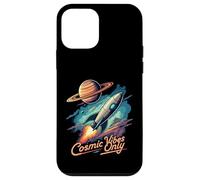 Cosmic Vibes Only Retro Space Rocket Planet Galaxy Aesthetic Coque pour iPhone 12 Mini