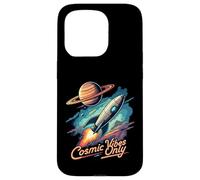 Cosmic Vibes Only Retro Space Rocket Planet Galaxy Aesthetic Coque pour iPhone 15 Pro