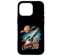 Cosmic Vibes Only Retro Space Rocket Planet Galaxy Aesthetic Coque pour iPhone 16 Pro