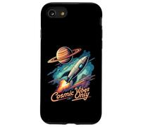 Cosmic Vibes Only Retro Space Rocket Planet Galaxy Aesthetic Coque pour iPhone SE (2020) / 7/8