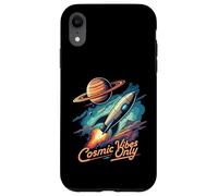 Cosmic Vibes Only Retro Space Rocket Planet Galaxy Aesthetic Coque pour iPhone XR