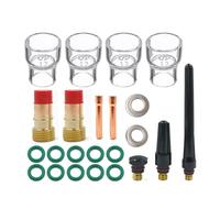 Cosmin 23 Pièces TIG Lentille de Gaz Trapue Pince TIG 12Pyrex Tasse TIG Lentille de Gaz Kit de Buse D'Alumine pour DB WP17/18/26 Soudage TIG Durable Facile à Utiliser