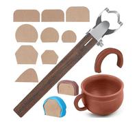 Cosmin Outil de Fabrication de PoignéE de Poterie avec 9 PièCes, Moule à PoignéE de Tasse, Outils de Poterie en Argile RéGlables, Outils en CéRamique, Coupe de Poterie