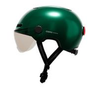 Cosmo Fusion+ - Casque avec éclairage Vélo Arrière Intelligent et Connecté - Feu Stop, Detection de Chute Automatique, Partage de trajet, Vert Sapin Métallisé