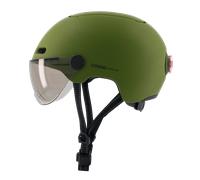 Cosmo Fusion+ Taille M, Kaki Mat - Casque avec éclairage Vélo Arrière Intelligent et Connecté - Feu Stop Automatique, Détection de Chute, Partage de trajet, Assurance Individuelle ALLIANZ offerte dura
