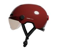 Cosmo Fusion+ Taille M, Ruby - Casque avec éclairage Vélo Arrière Intelligent et Connecté - Feu Stop Automatique, Détection de Chute, Partage de trajet, Assurance Individuelle ALLIANZ offerte durant 1