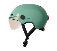 Cosmo Fusion+ Taille M, Sauge- Casque avec éclairage Vélo Arrière Intelligent et Connecté - Assurance Individuelle ALLIANZ offerte durant 1 an