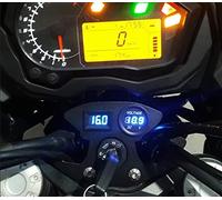 Cosmo Support auxiliaire avec voltmètre et thermomètre Compatible avec Benelli TRK 502 / 502X (LCD Bleu)