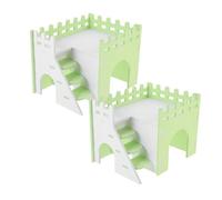 COSMOBETTY 2 Sets Maison de Hamster en PVC Vert Clair avec Tunnel et Espace de Vie Privé pour Cochons d'Inde et Rats Petite Cachette Décorative Intérieure