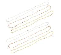COSMOBETTY 6 Pièces Chaîne de Taille, Perles de Taille pour Maigrir, Perles de Verre, Légère, Style Simple, pour Femmes et Filles, Plage et Bal