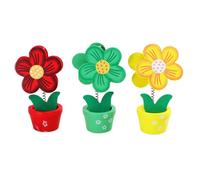 COSMOBETTY 6 Pièces Pince Mémo en Bois Forme Pot de Fleurs Clip Métal | Support Décoratif pour Cartes et Photos, Base Bois, Style Chaleureux Romantique, Comptoir et Bureau Style Aléatoire