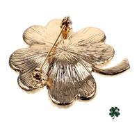 COSMOBETTY Broche et Trèfle à Quatre Feuilles Vintage en Alliage Vert Design Clip-on, Décoration Costume Élégante Saint-patrick Usage Quotidien