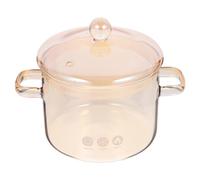 COSMOBETTY Casserole Transparente en Verre avec Double Poignée, Cocotte Élégante et Facile à Porter, pour Mijoter et Préparer des Nouilles