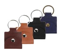 COSMOBETTY Étui Porte-médiators Miniature 4 Pièces en PU et Métal | Porte-clés Compact, pour Médiator et Coin, Usage Studio et Prestations Sensibles, Style Classique Intemporel
