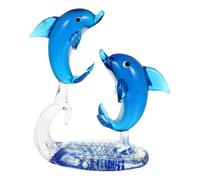 COSMOBETTY Figurine en Verre Bleu à Surface Lisse, Décoration Adorable pour Bureau ou Meuble à Vin, pour Amateurs de Mammifères Marins Plusieurs Styles