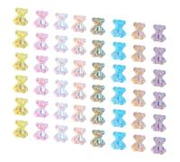 COSMOBETTY Kit de Décoration pour Ongles 160 Pièces Charms Petits Ours Holographiques pour Nail Art, Accessoires Légers et Colorés pour Manucure Élégante
