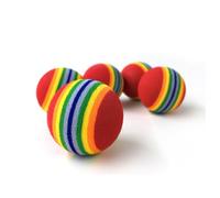 COSMOBETTY Lot de 6 Balles Arc-en-Ciel en Eva pour Chien et Chiot, à Mâcher Résistant et Balle Interactive pour Jeux en Extérieur