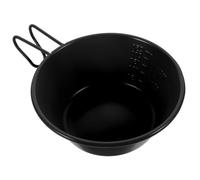 COSMOBETTY Noir Bol de Camping en Acier Inoxydable, avec Poignée | Compact et Portable, Usage Camping et Randonnée, Format Individuel, Finition Noire, la Cuisine Extérieure