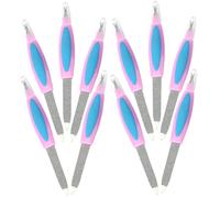 COSMOBETTY Pack de 10 Limes à Ongles en Plastique et Métal pour Manucure et Pédicure, Accessoire pour Enlever Peaux Mortes et Polir Ongles