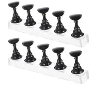 COSMOBETTY Support D'entraînement Aimants pour Ongles en Acrylique Noir Base Stable Lot de 2 Sets pour Nail Art pour Formation et Travail de Manucure
