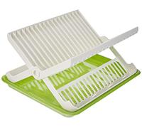Cosmoplast Egouttoir à Vaisselle Pliable avec Plateau, Plastique, Couleur Aléatoire