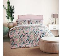 Cosmopolitan Dakota - Parure de lit réversible avec Housse de Couette et 2 taies d'oreiller Assorties - Motif Feuilles - Super Douce et Facile d'entretien - pour lit Double (200 x 200 cm) - 541770GE