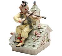 Cosmos Cadeaux 20867 Clown avec Un Violon Musical Figurine en céramique, 6-1/10,2 cm