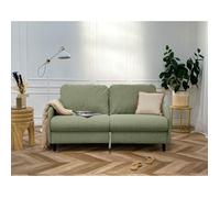 Cosmos - canapé lit 3 places convertible express couchage quotidien 140 cm matelas 11 cm en tissu - Vert sauge