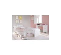 COSMOS Chambre enfant complete 2 pieces - Lit + bureau - Style essentiel - Decor blanc