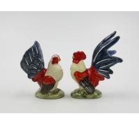 Cosmos Gifts Salière et poivrière en forme de mini coqs bleus 8,9 cm de hauteur