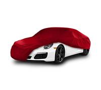 Cosmos - Housse de Voiture d'intérieur compatible avec les principales Moyennes Berlines, Tissu Élastique, Respirant et Anti-Poussière, Doublure Douce, Ajustement Serré, Rouge