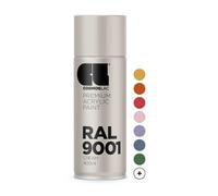 Cosmos LAC Bombe de peinture acrylique dans de nombreuses couleurs RAL - 400 ml - Idéal pour le bricolage, l'upcycling et d'autres travaux de peinture (RAL 9001 - crème)