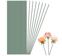 Cosmos Lot de 100 tiges de fleurs artificielles en métal pour boutique, loisirs créatifs, arrangement floral fait maison, jardin, 30,5 cm, vert foncé