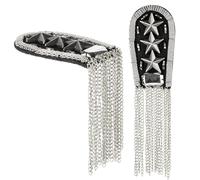 Cosmos Lot de 2 épaulettes tendance en forme d'étoile pour décoration d'uniforme de cérémonie, couleur argentée