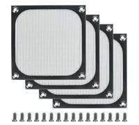 Cosmos Lot de 4 filtres à poussière pour ventilateur de PC, filtre à poussière, grille en maille d'aluminium avec vis, 120 mm x 120 mm, couleur noire