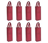 Cosmos Lot de 4 Sacs fourre-Tout en Non-tissé pour 2 Bouteilles de vin réutilisables, 1 Bouteille Rouge foncé x 8