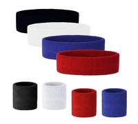 Cosmos® Premium Coton doux Bracelet Bandeau Ensemble de Bandeau pour sports basket-ball/football/volley-ball/Yoga/pilate/course activités de plein air - -